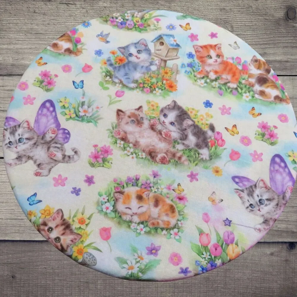Kitchenaid Bowl Cover Reversible Pink Floral And Kittens